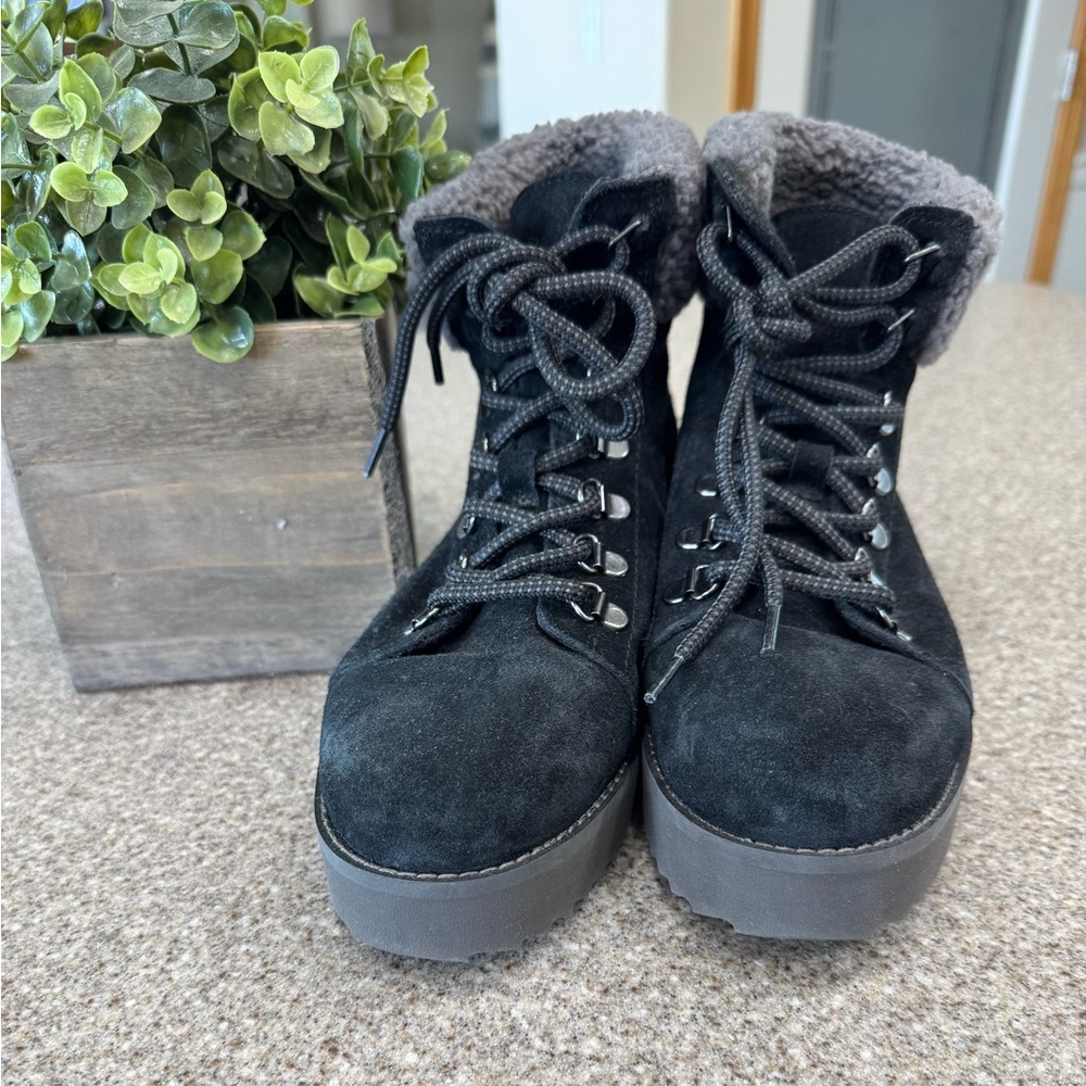 Sam Edelman Black Lace Up Boots